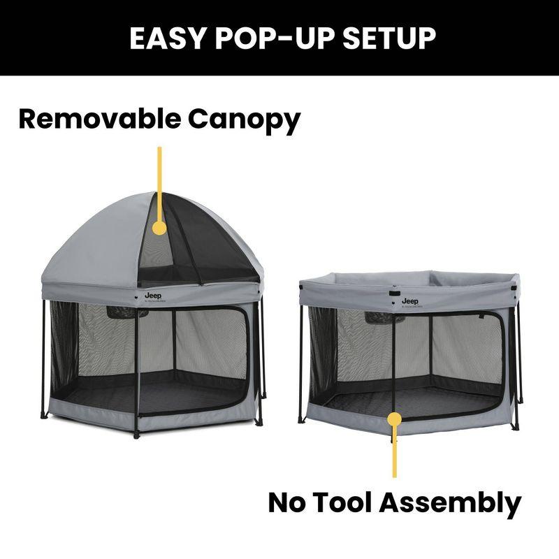 Jeep Hexagon Pop Up Playard with Removable Canopy