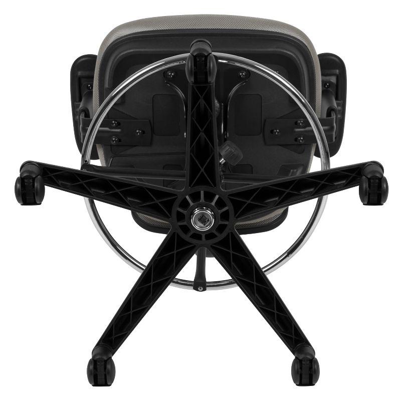 Flash Furniture Mid-Back Mesh Ergonomic Drafting Chair with Adjustable Chrome Foot Ring, Adjustable Arms