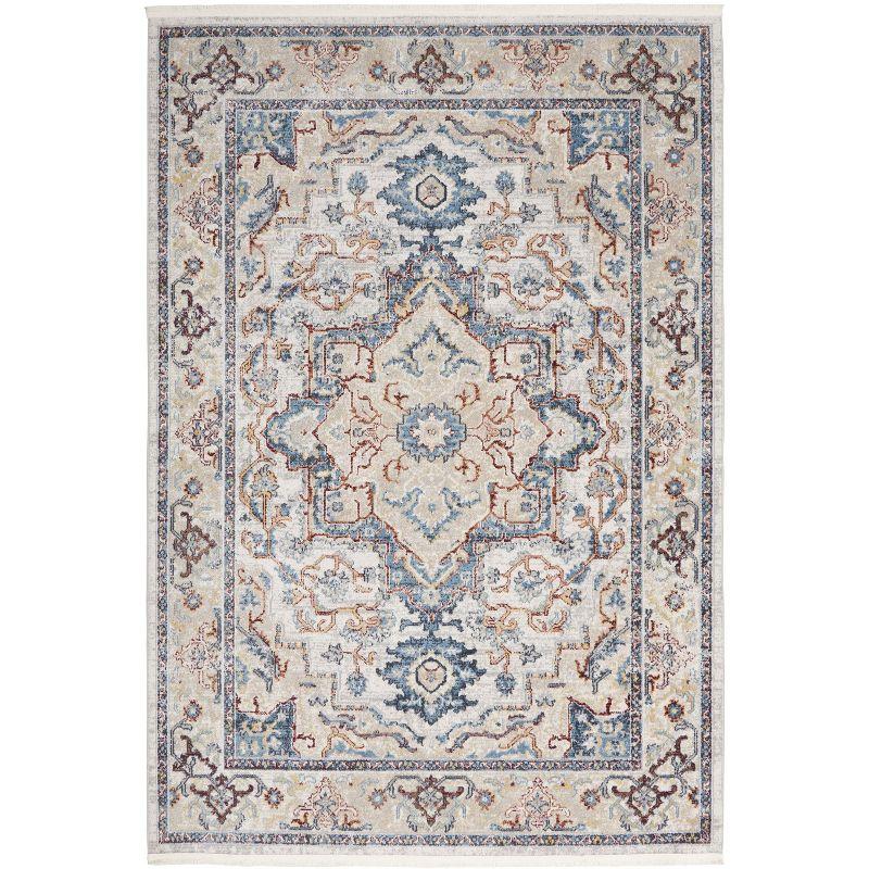 Geneva Gray Blue Multicolor Medallion Area Rug