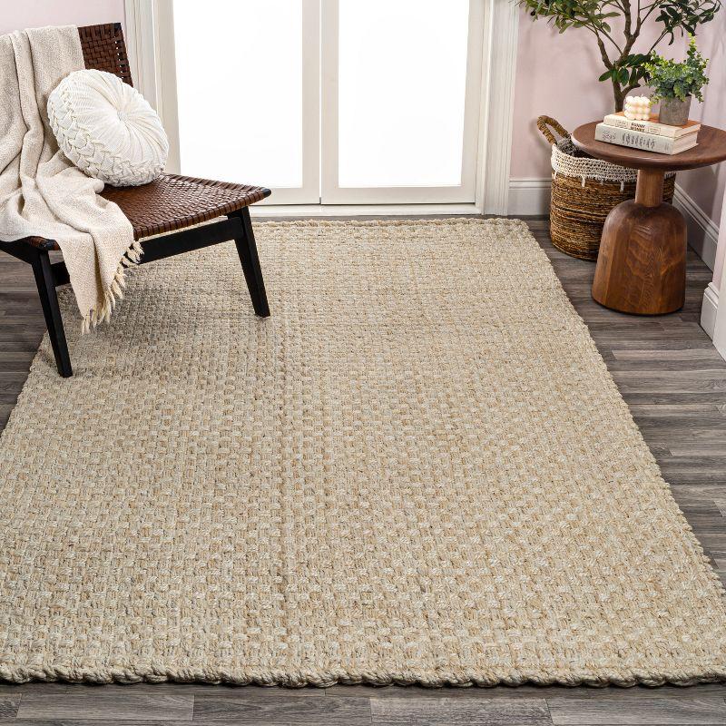 Estera Hand Woven Boucle Chunky Jute Indoor Area Rug - JONATHAN Y