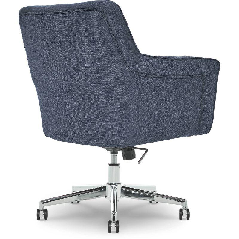 Style Ashland Home Office Chair Sanctuary Blue - Serta: Mid-Century, Adjustable, Twill Fabric