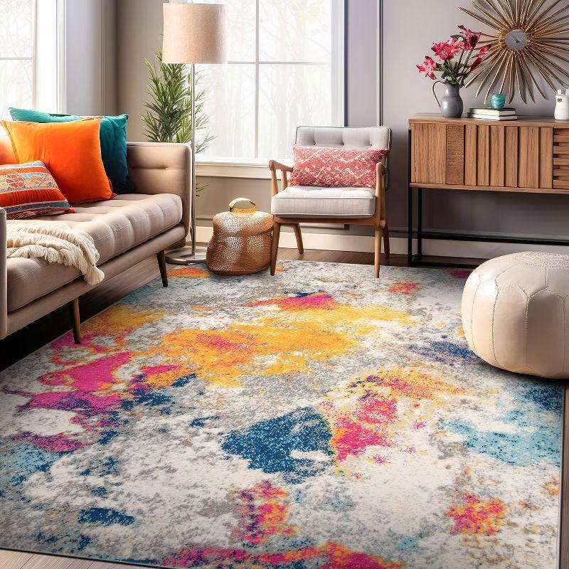 Bohemian Bliss Abstract Multi-Color Synthetic Area Rug 3'3"x5'