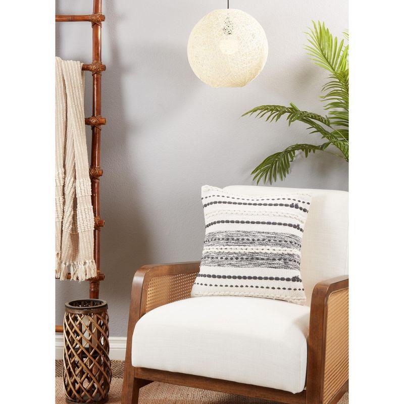 Saro Meir Design Striped Cotton Throw Pillow