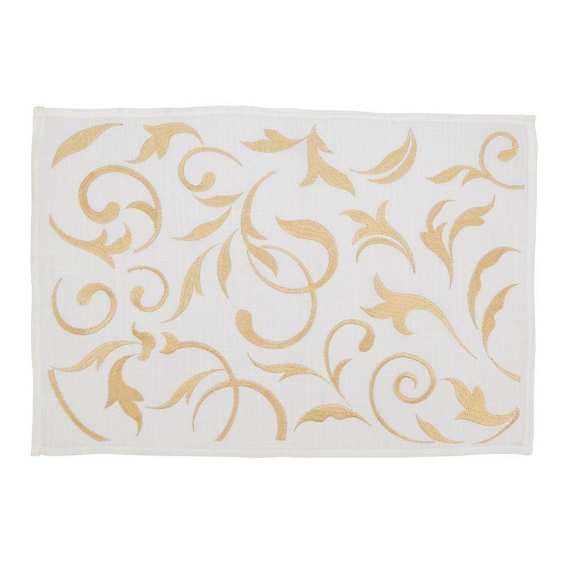 Saro Lifestyle Leafy Beauty Embroidered Placemat (Set of 4)