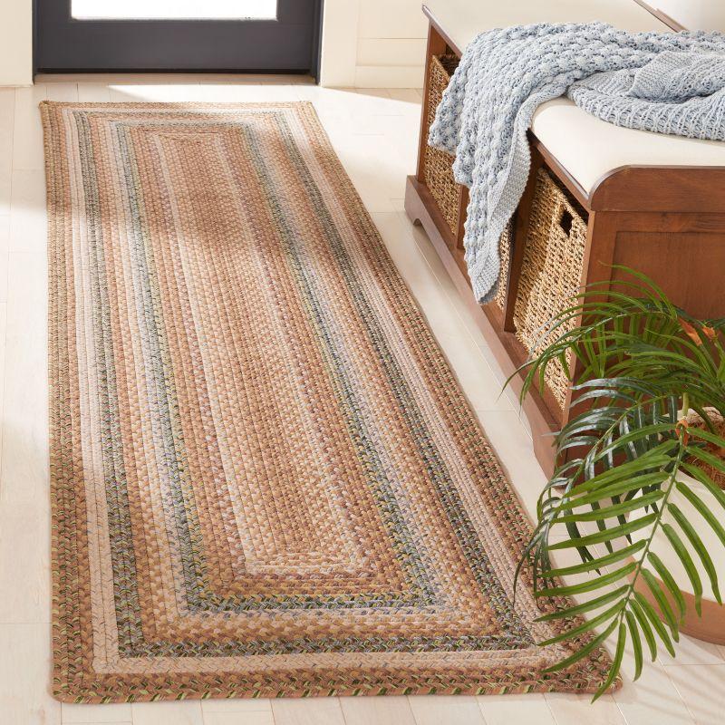 Coastal Charm Blue Synthetic 27'' Braided Runner Rug