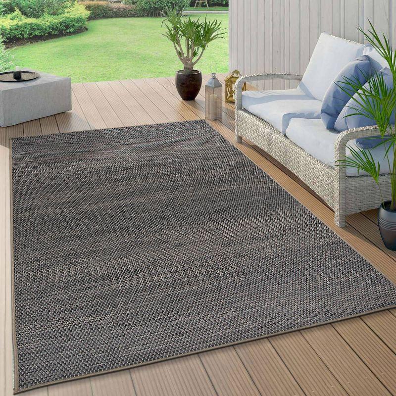 World Rug Gallery Contemporary Abstract Indoor/Outdoor Area Rug - Gray 5' x 7'