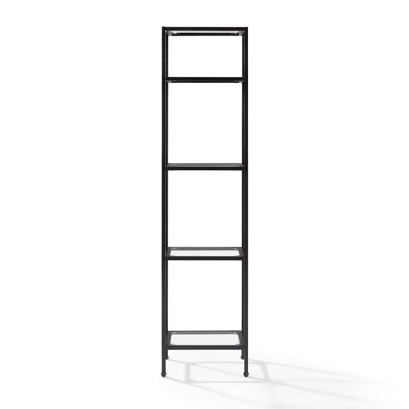 73" Aimee Narrow Etagere Oil Rubbed Bronze - Crosley: Tempered Glass, 4-Tier Storage, Steel Frame