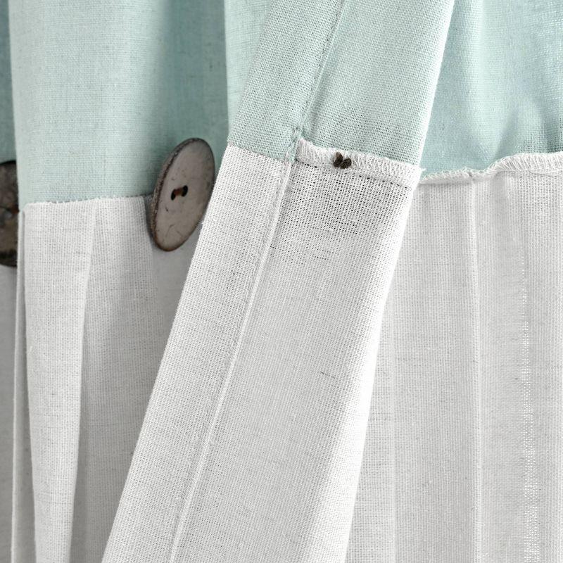 Lush Decor Linen Button Cotton Blend Tailored 29'' W Cafe Curtain (Set of 2)