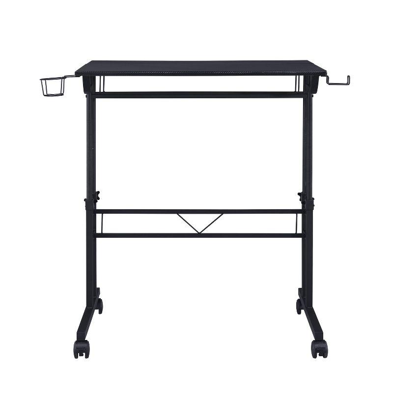 Inbox Zero Mobili Rolling Writing Desk – Height Adjustable with Moveable Shelf & Locking Wheels