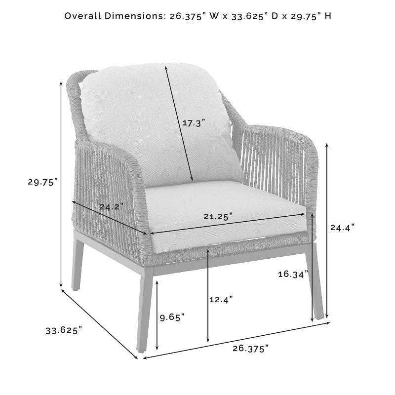 Haven 4pc Outdoor Wicker Conversation Set: Weather-Resistant, Steel Frame, Polyester Cushions - Crosley