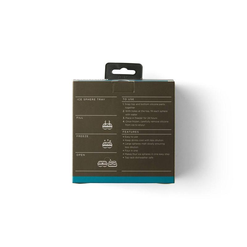 Houdini Ice Sphere Tray: Silicone Whiskey Ice Mold, Reusable  Dishwasher Safe, Turquoise Blue, 4 Cavities