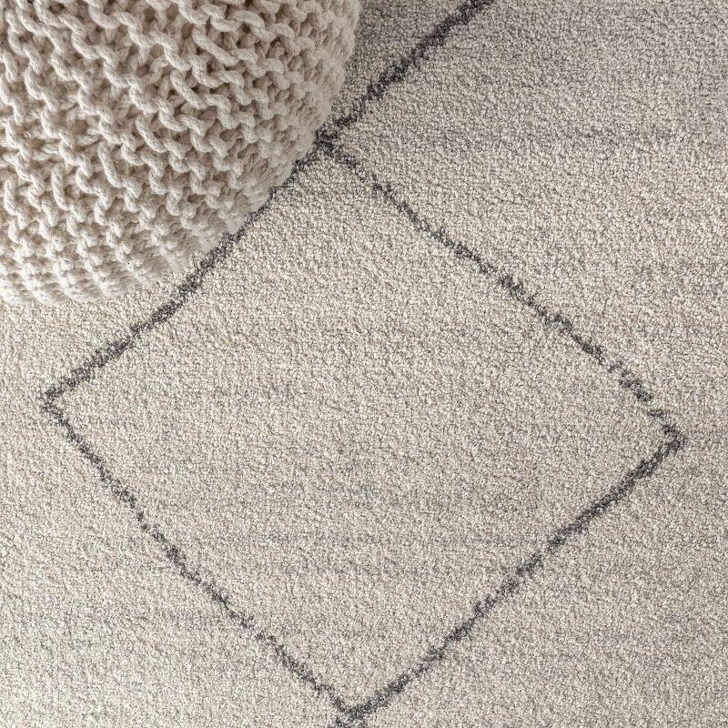 4'x6' Zaina Moroccan Beni Souk Area Rug, Cream/Gray - JONATHAN Y