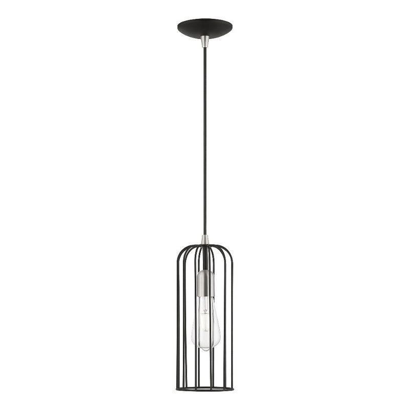 Livex Lighting Glenbrook 1 - Light Pendant in  Black/Brushed Nickel