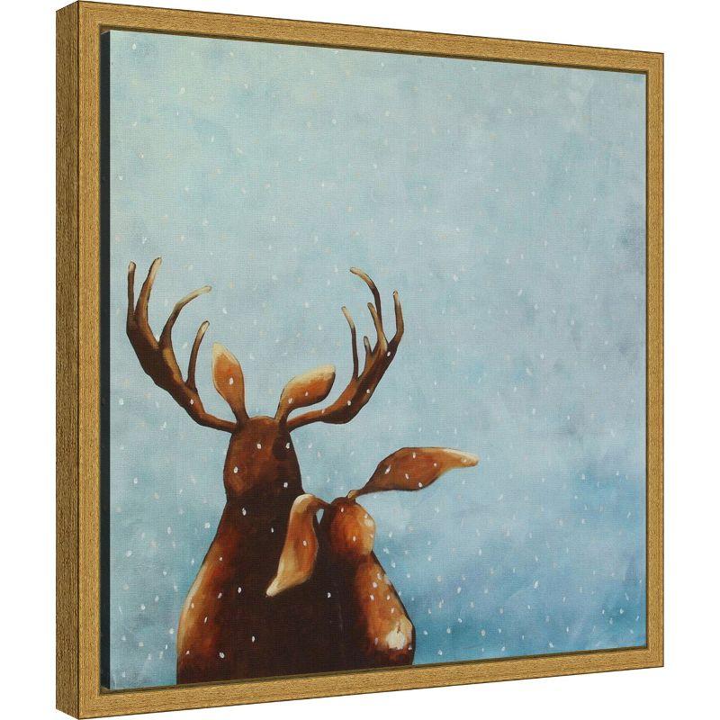 Amanti Art Friends (Moose) by Lucia Stewart Canvas Wall Art Print Framed 16 x 16-in.