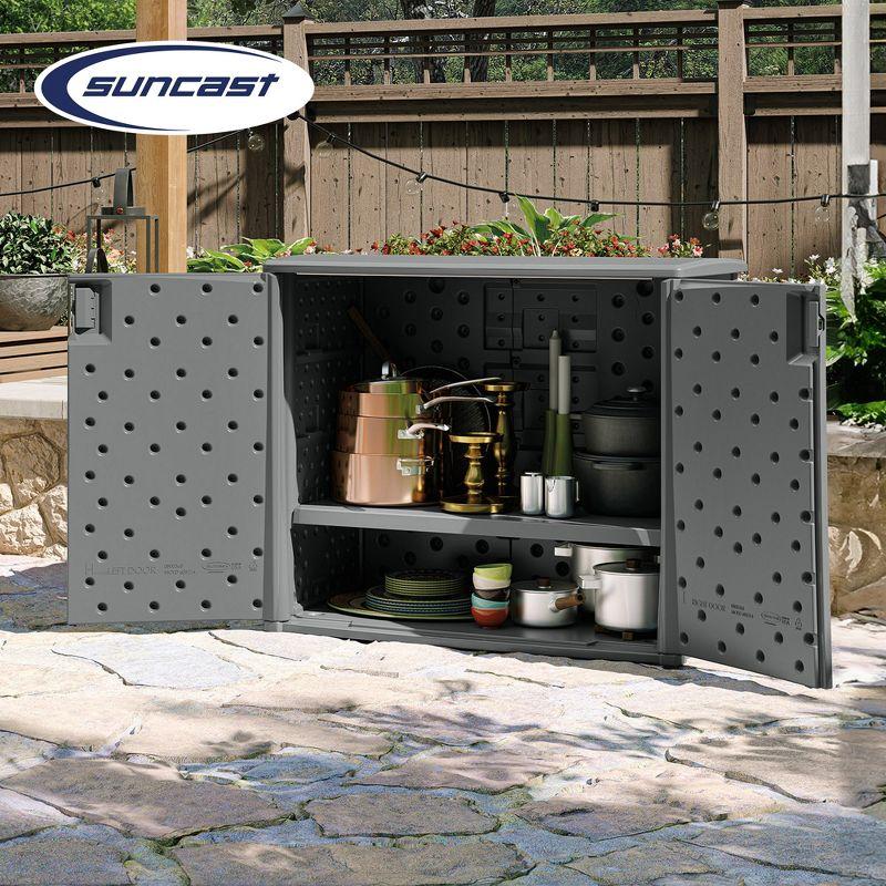Suncast Suncast 97 Gallon Resin Lockable Cabinet Deck Box in Gray