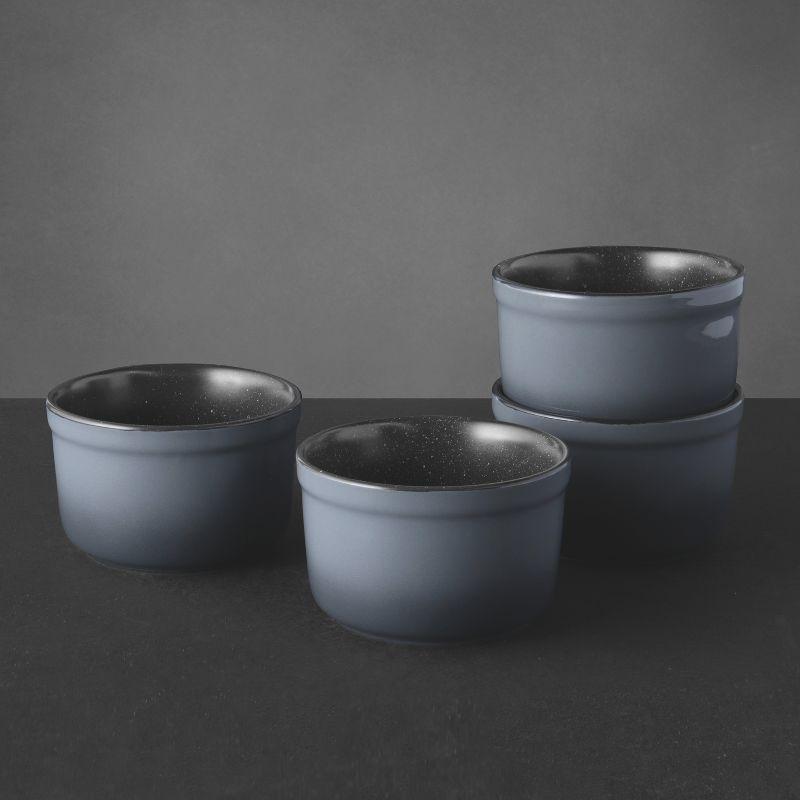 Gem 4.75" Stoneware Round Ramekin Set, 4 Pieces