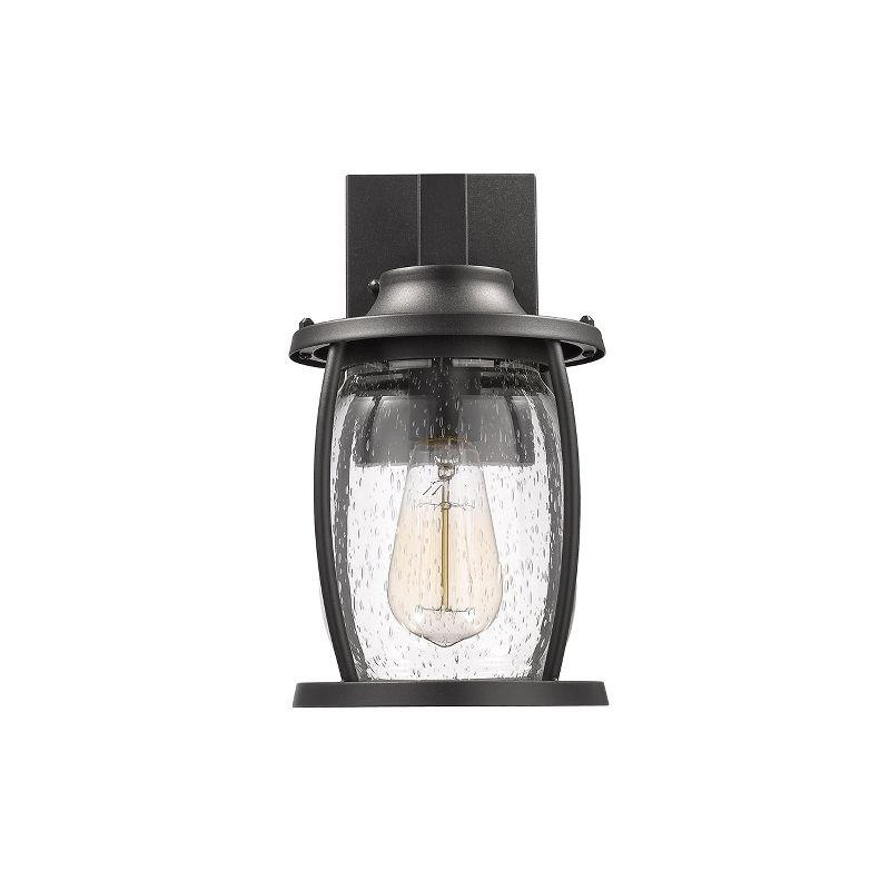 Chloe Lighting Jackson Transitional 1 Light Textured Black Outdoor Wall Sconce 12" Tall