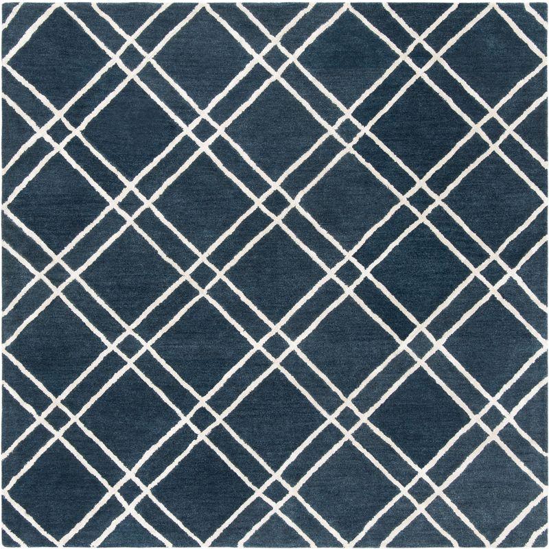 Himalaya HIM901 Hand Tufted Area Rug - Navy/Silver - 4'x4' - Safavieh.