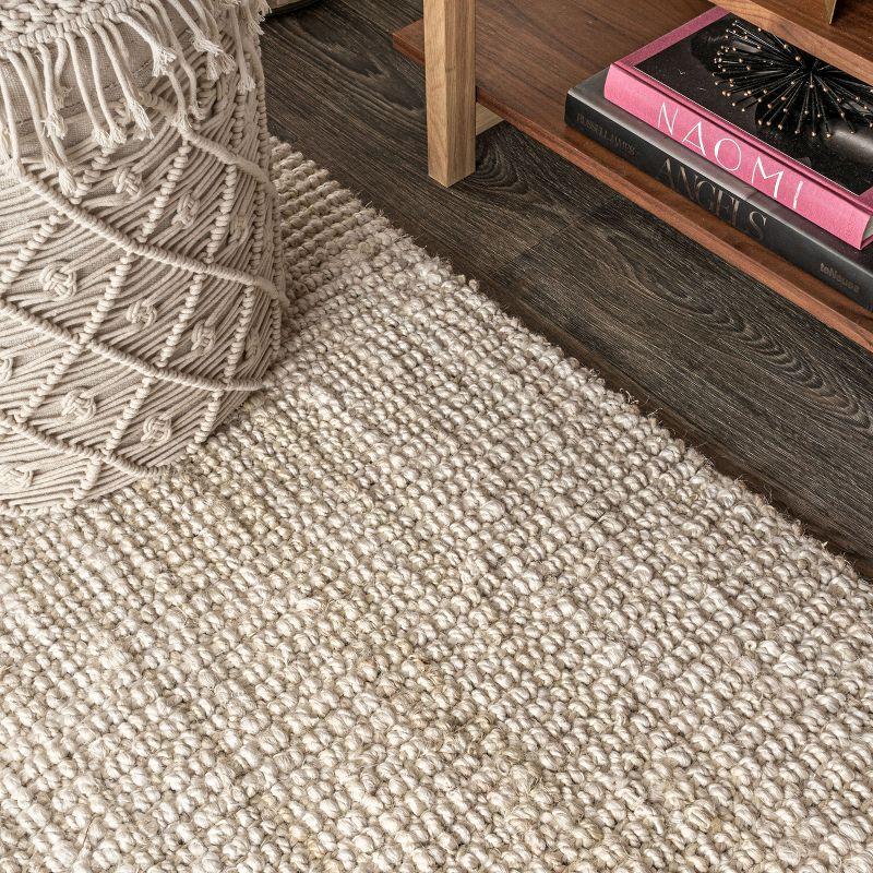 Ivory Braided Handmade Reversible Jute 8' x 10' Rug