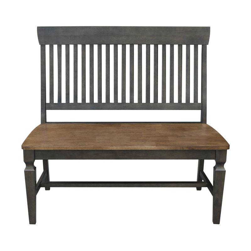 Vista Slatback Bench Hickory Brown - International Concepts: Solid Wood, Kitchen, Dining, Unupholstered