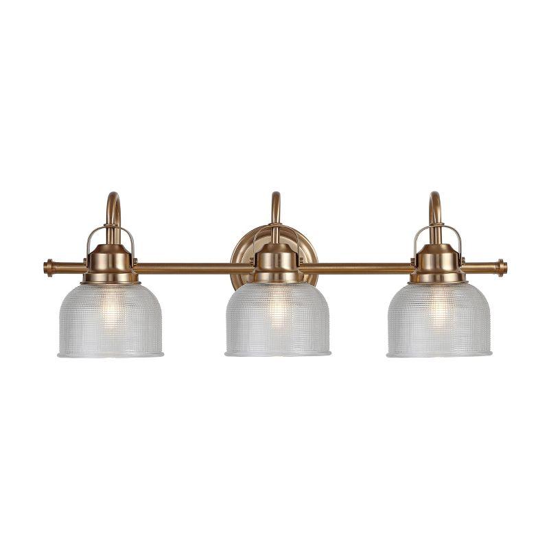 25.25" LED 3-Light Metal/Glass Virginia Pendent Brass/Gold - JONATHAN Y: ETL Listed, Bathroom Fixture