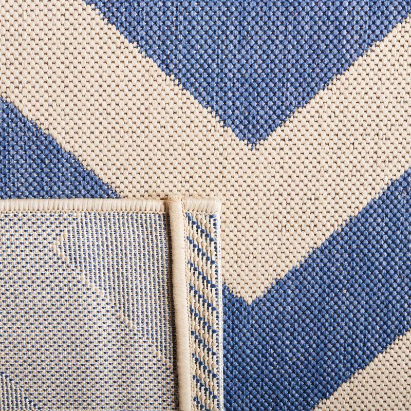 Courtyard CY6244 Power Loomed Indoor and Outdoor Area Rug - Blue/Beige - 5'3"x7'7" - Safavieh