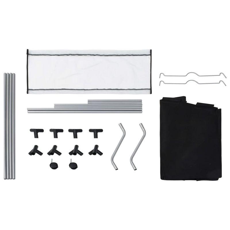 VidaXL Laundry Sorter with 3 Bags Black Steel