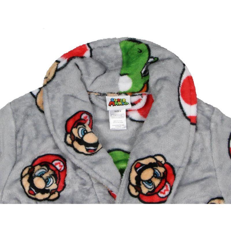 Nintendo Boys' Super Mario Yoshi and Super Mushroom Kids Fleece Robe (6)
