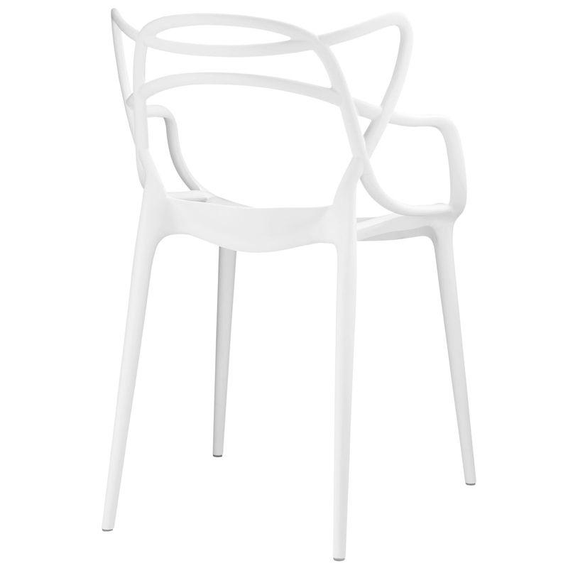 Entangled Modern Low-Profile White Plastic Armchair