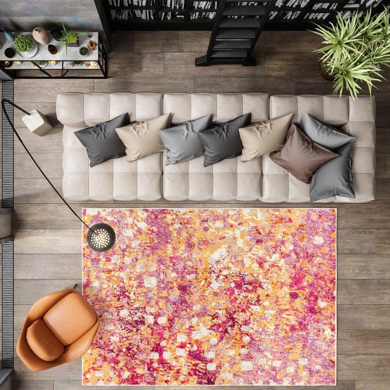 8'x10' Contemporary POP Modern Abstract Area Rug, Pink/Orange - JONATHAN Y