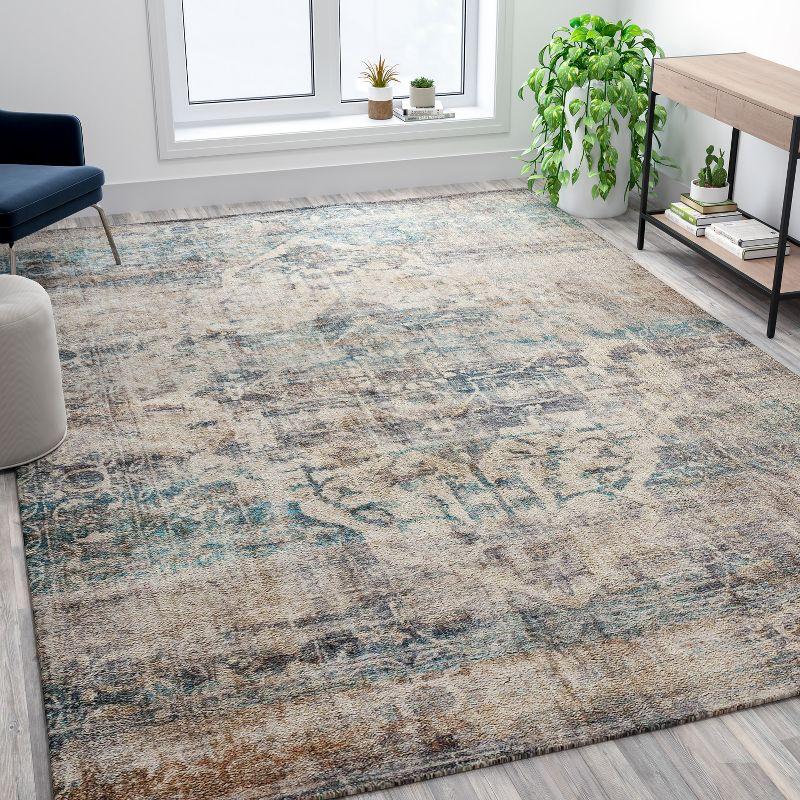 Flash Furniture Artisan Old English Style Traditional Rug - 8' x 10' - Blue