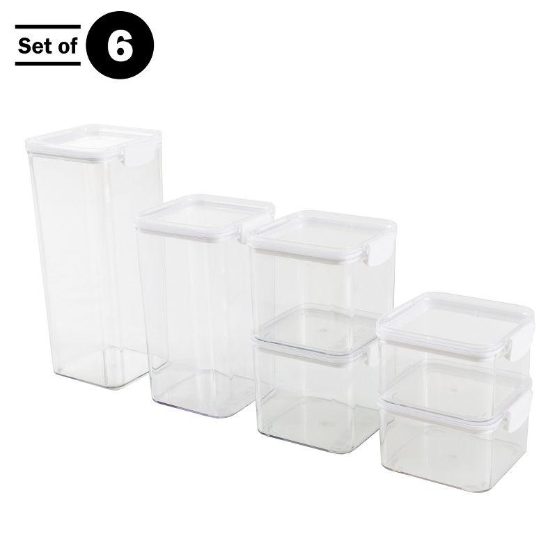 Clear Plastic 6-Piece Food Storage Container Set with Lids