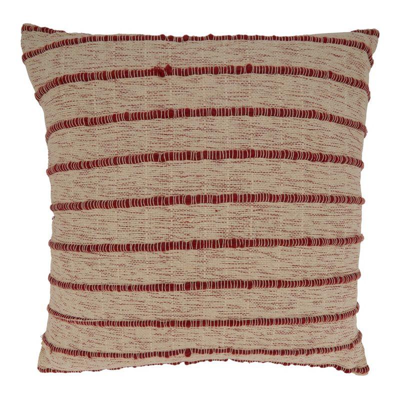 Saro Coralee Collection Striped Cotton Pillow Cover