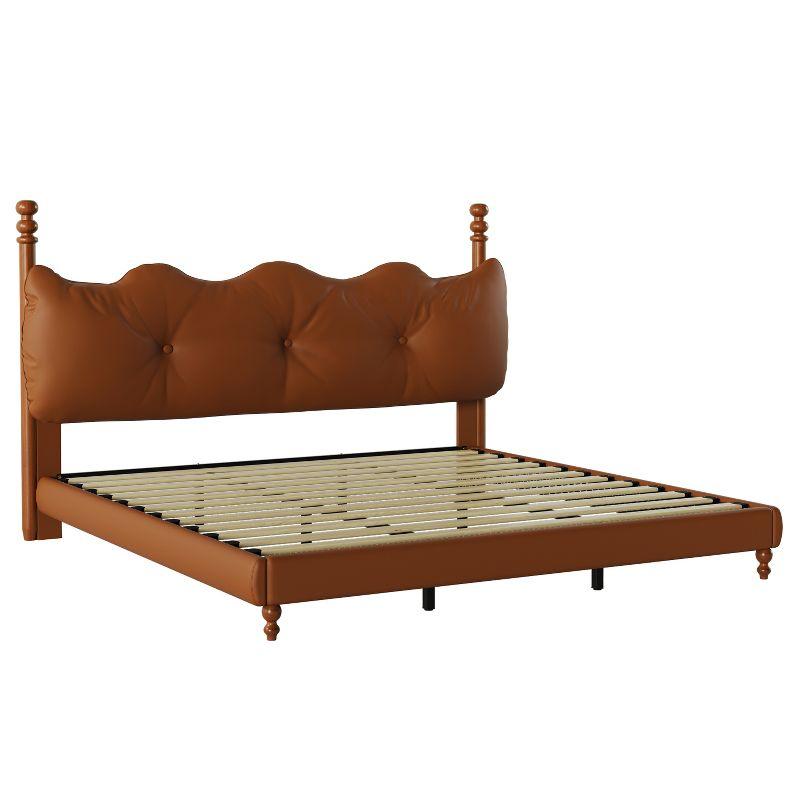 Christopher Knight Home Calka Modern Faux Leather Upholstered Coffee Bed with Headboard, California King