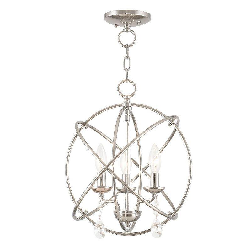 Polished Nickel Mini 3-Light Candle Chandelier