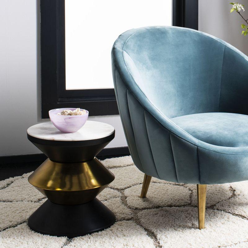 Azizi Stone Top Side Table - ACC3202A - Black/Gold - Safavieh