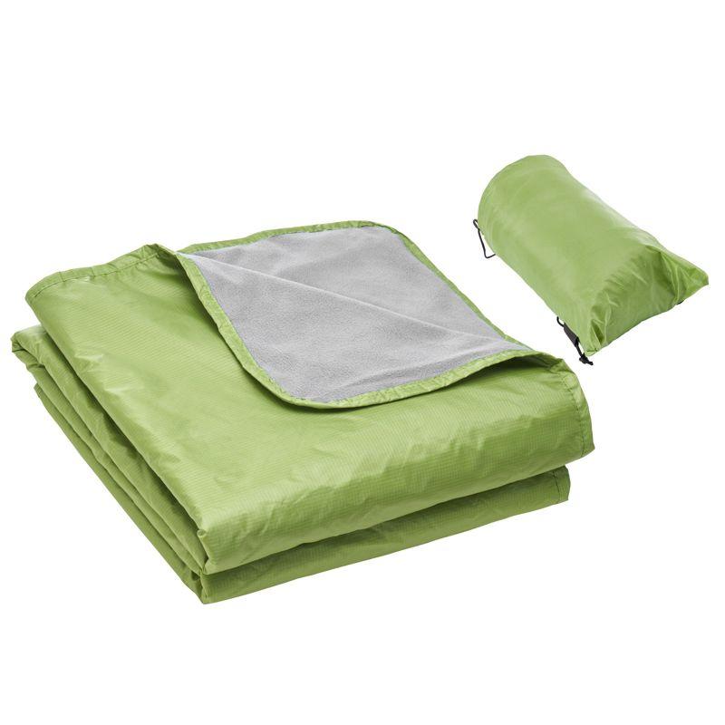 VEVOR Camping Blanket, Large Warm Wearable Stadium Blanket, Waterproof & Windproof, Polyester Fleece, Flame Retardant, 79" x 59", Army Green