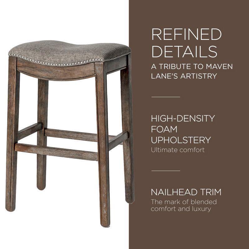 Maven Lane Maven Lane Adrien Backless Saddle Kitchen Stool with Fabric Upholstery