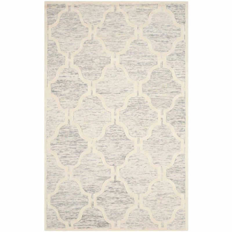 Ivory and Gray Hand-Tufted Wool Area Rug