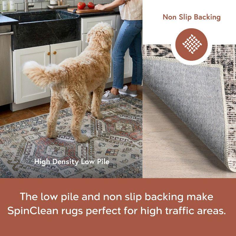 Nuloom Gladys Pet Friendly Machine Washable Vintage Medallion Area Rug, Runner 2' 6" x 8', Light Grey