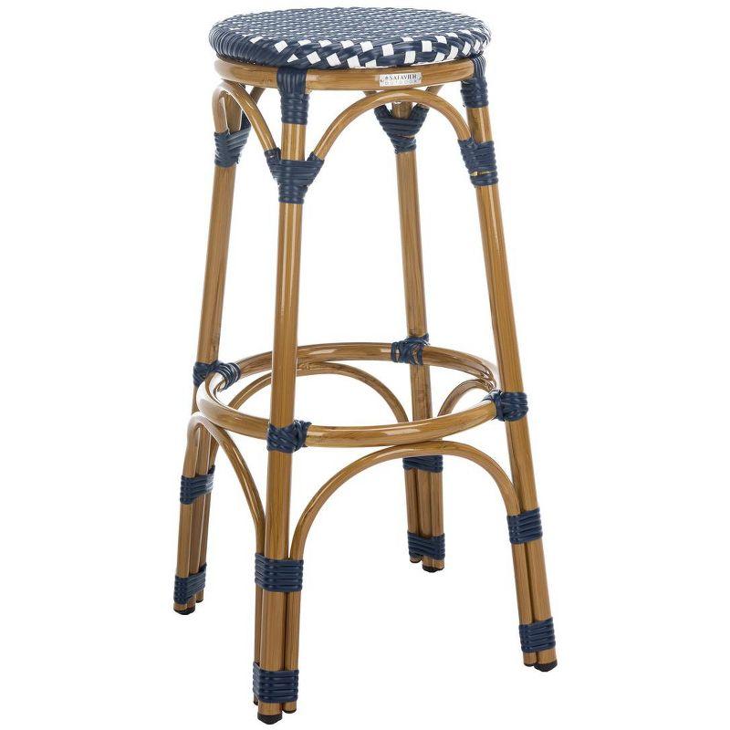 Kipnuk Barstool - Indoor/Outdoor - FOX5211 - Navy/White - Safavieh