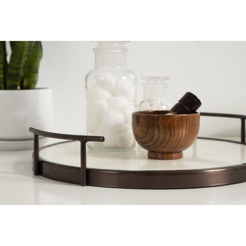 Kate and Laurel Marbury Tray, 14" Diameter, Bronze