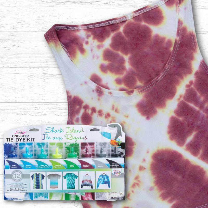 Tulip 45pc One-Step Tie-Dye 8 Color Kit - Shark Island: DIY Art & Craft Activity, Non-Toxic, Includes Gloves & Rubber Bands