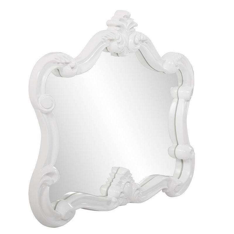 Howard Elliott 28"x32" Veruca Glossy Framed Accent Wall Mirror White: Modern Rectangle, No Assembly Required