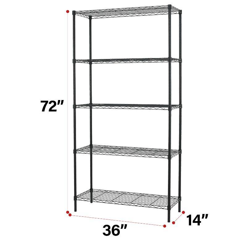 HONEIER 5-Tier Heavy Duty Storage Rack Shelving Unit Black
