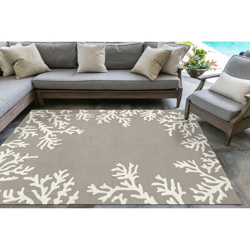 Coral Border Outdoor Rug
