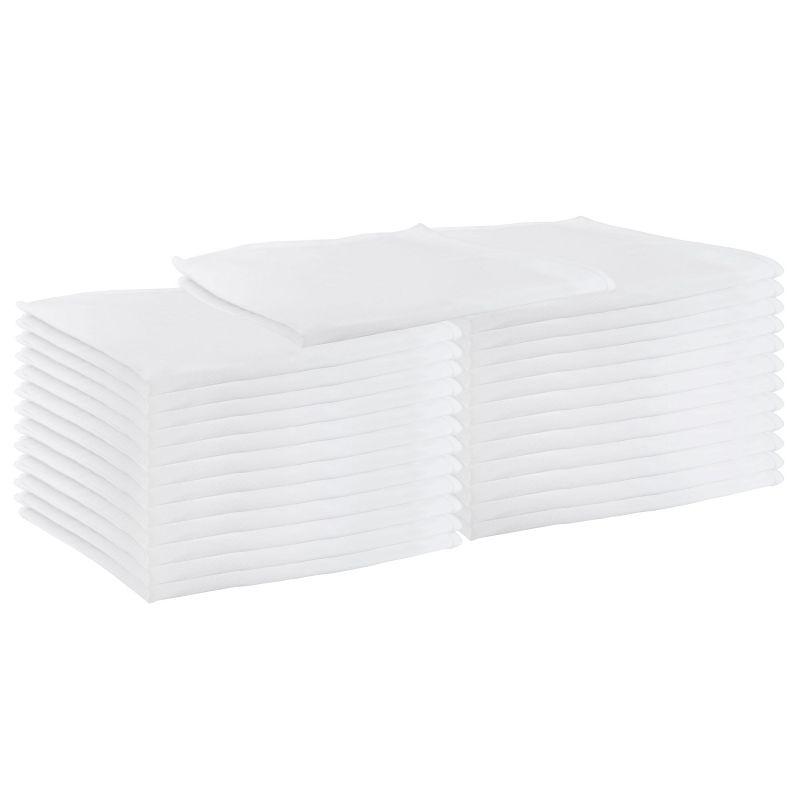 White Spun Polyester Dinner Napkins, 25 Pack, 20x20 in.