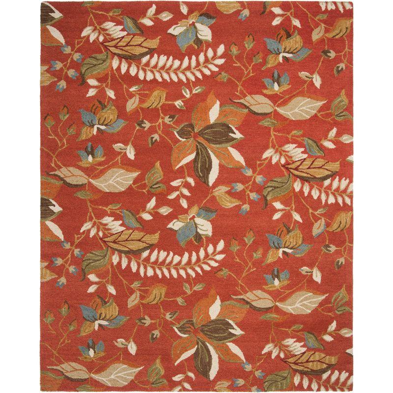 Blossom BLM913 Hand Hooked Indoor Area Rug - Rust/Multi - 8'x10' - Safavieh