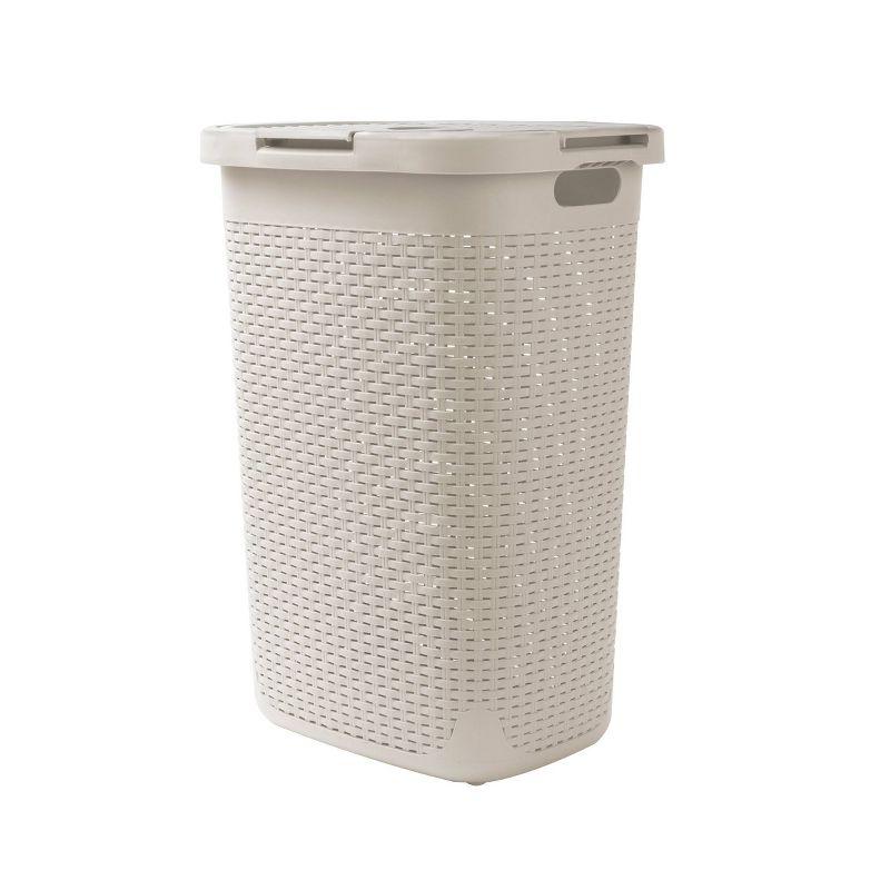 Mind Reader 60 Liter Laundry Basket, Ivory