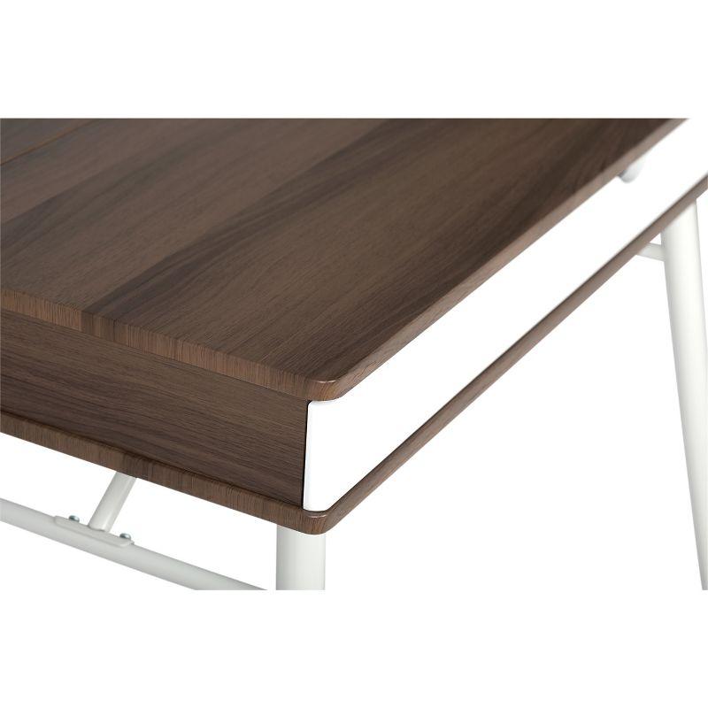 Alcove Writing Desk Chestnut - Calico Designs: Metal Frame, MDF Surface, Mid-Century Modern Style